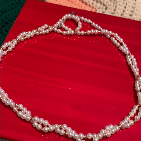 VINTAGE PEARL DOUBLE STRAND SHELL NECKLACE MERMAIDCORE - Picture 13 of 16